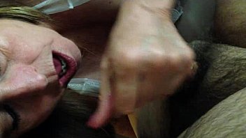 Deepthroat blowjob with swallow