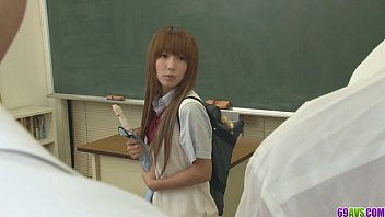 Two Guys Fuck Sana Anju Tight Holes In Class